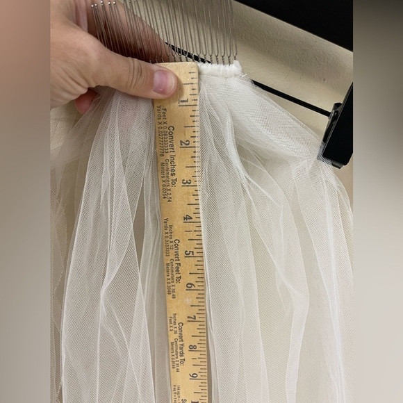 36” Fingertip length pearls, rhinestones Wedding Veil